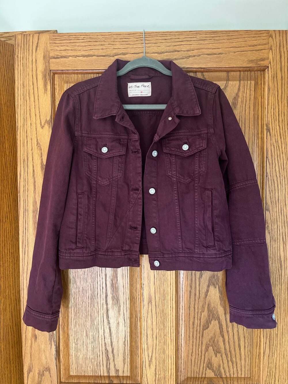 We The Free Rumors Denim Jacket in Deep Plum